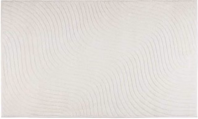 HOME LUXE INTERIOR Loren Cream Area Rug, Beige Modern Wave Design, W: 133 cm, L: 210 cm