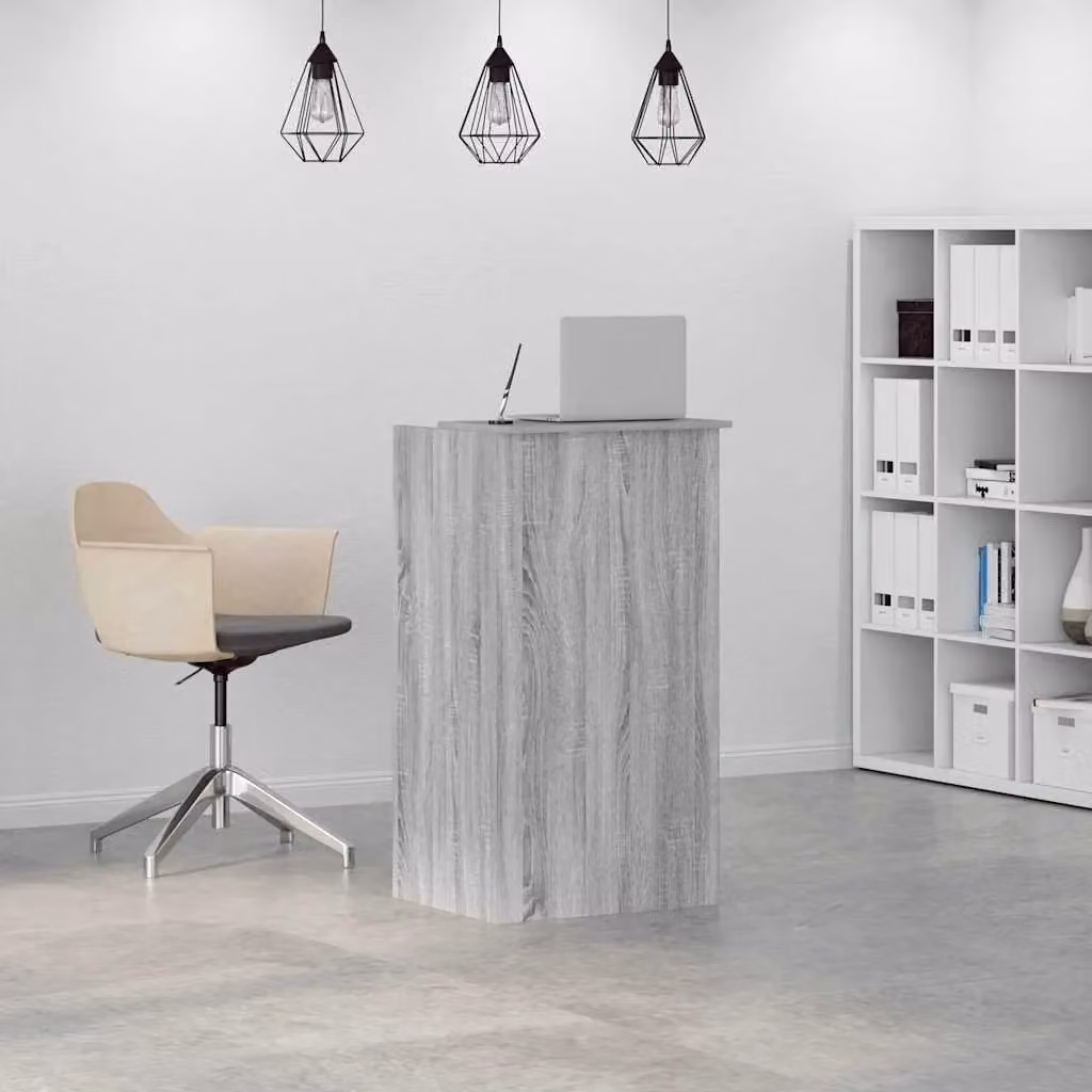 Berkfield Home Reception Desk in Grey Sonoma, W/D/H: 55 x 50 x 103.5 cm, Engineered Wood