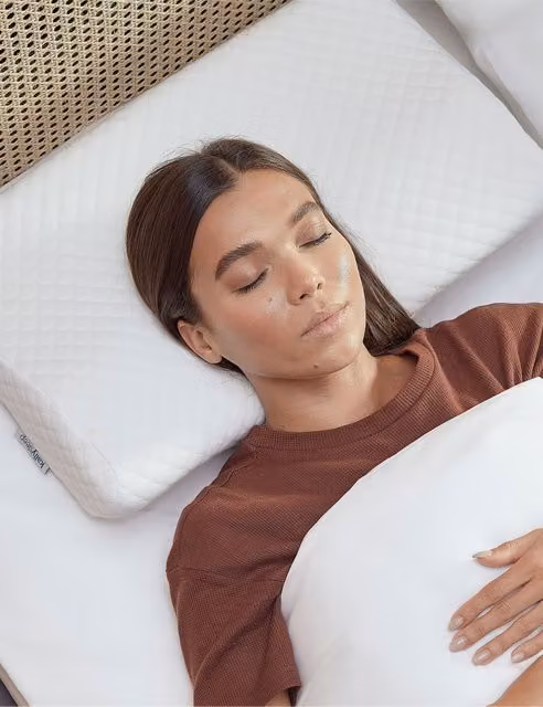 KALLY SLEEP Firm Memory Foam Neck Pain Relief Pillow in White