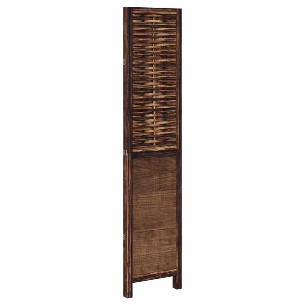 Berkfield Home 3 Panel Room Divider in Dark Brown Solid Wood – 2