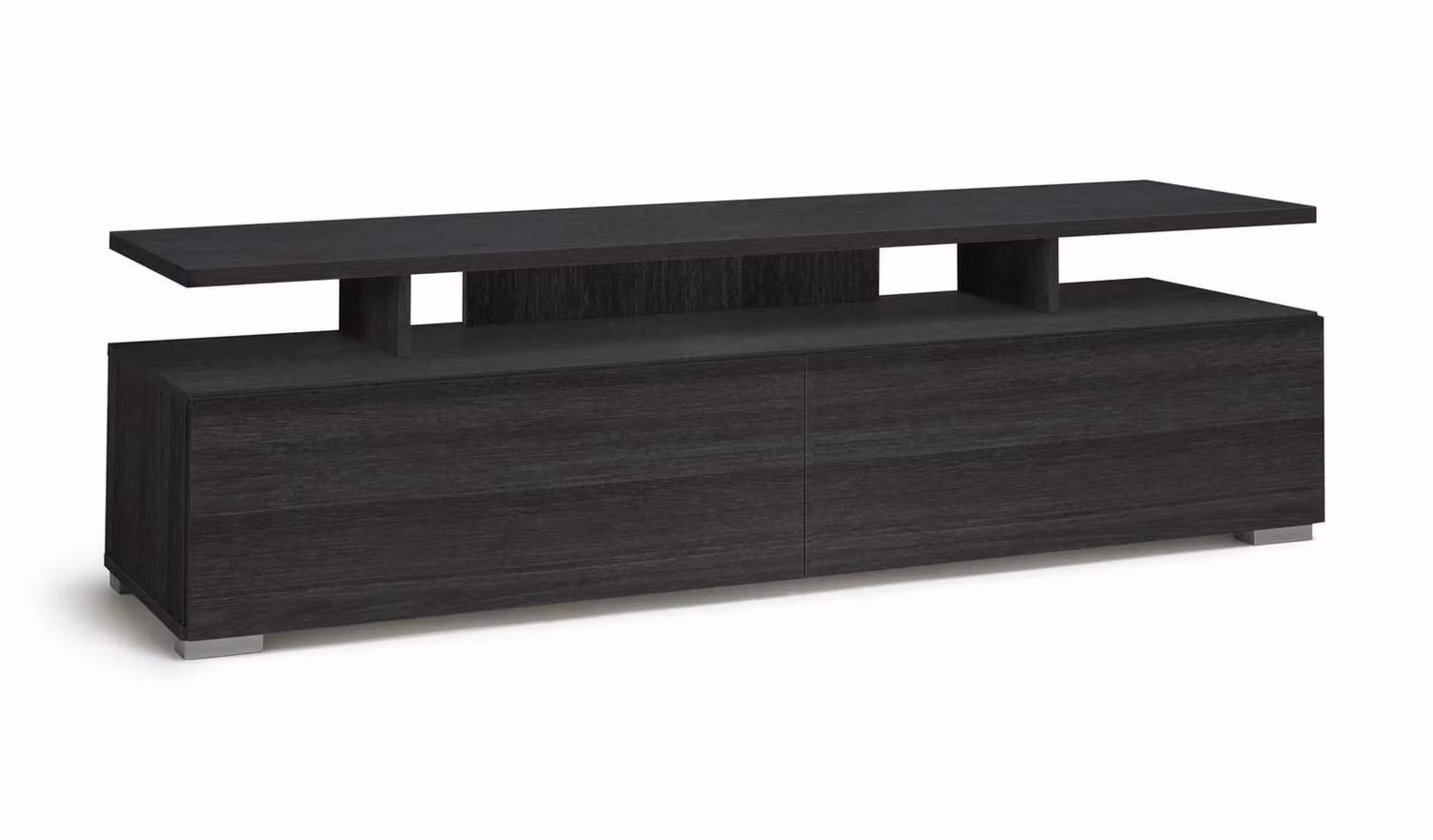 Modern Black and Brown Floating Top TV Unit in MDF W/D/H: 150.3 x 41.2 x 45 cm