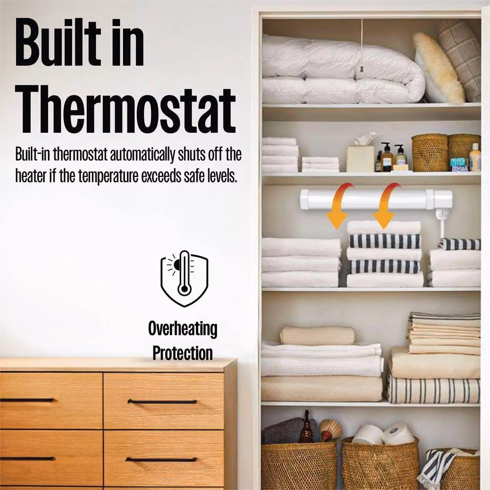 Prem-i-air 180W White Tubular Heater with Frost and Overheat Protection – 6