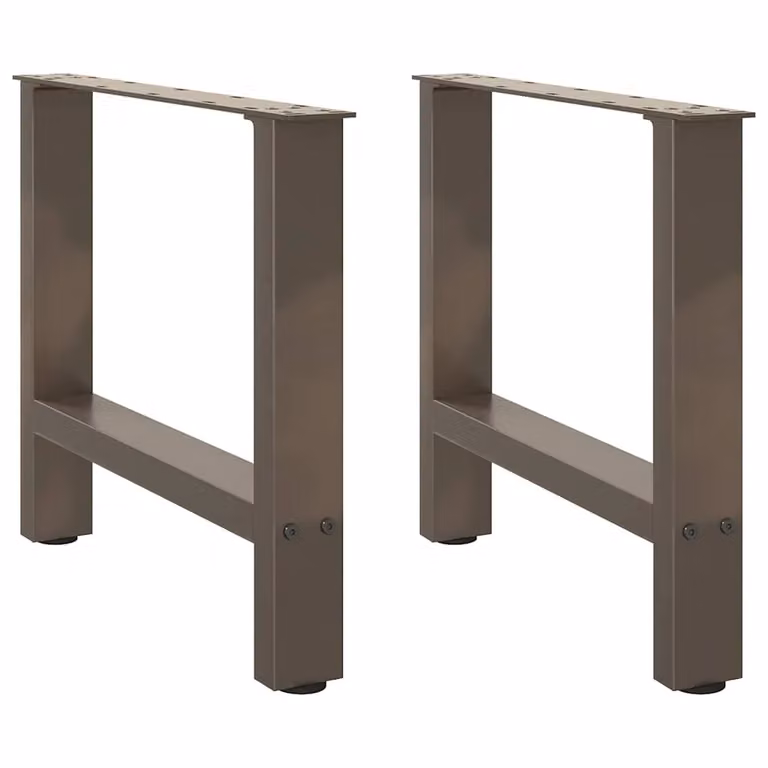 Berkfield Home Coffee Table Legs, Grey Steel, 2 Pieces, H: 50 cm