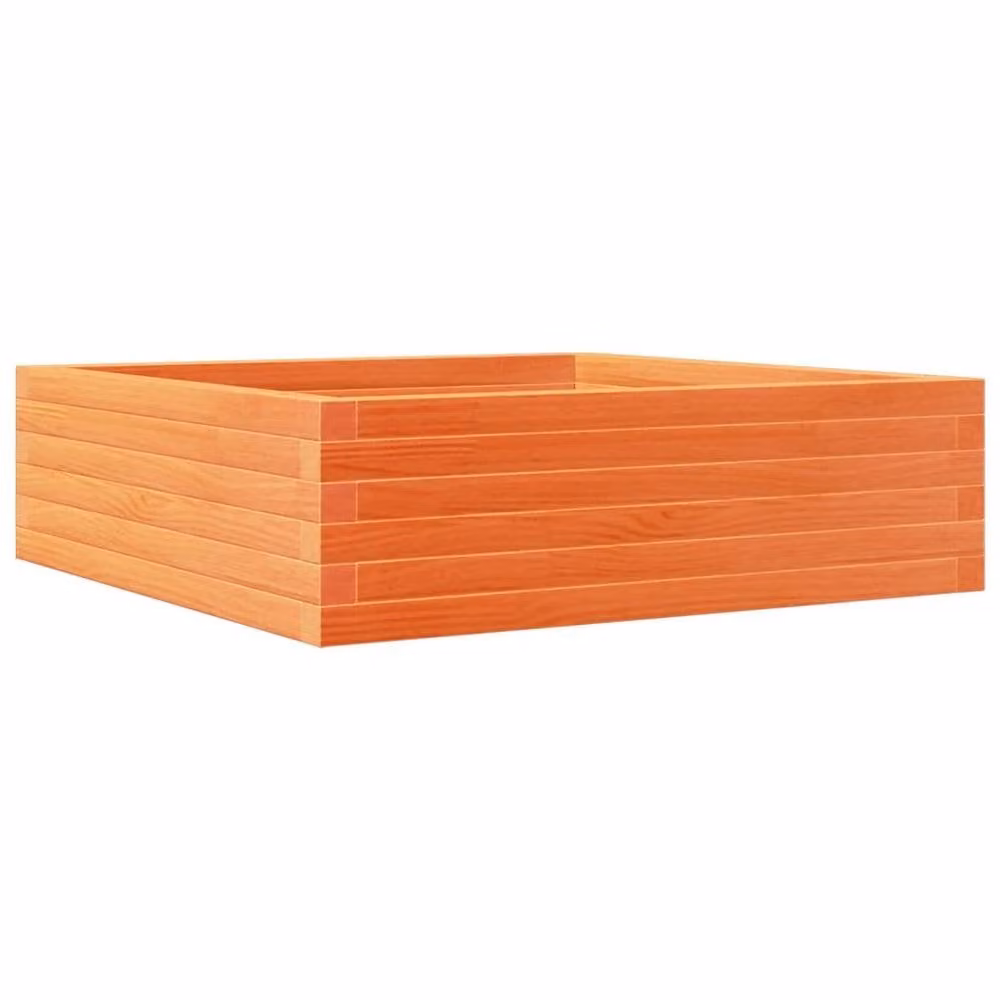 Berkfield Home Decorative Garden Planter in Wax Brown, Solid Wood Pine, W/D/H: 80 x 80 x 23 cm – 2