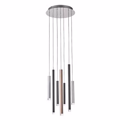 Netlighting Modern LED Cylinder Hanging Pendant in Chrome with Warm White 3000K Dimmable Light