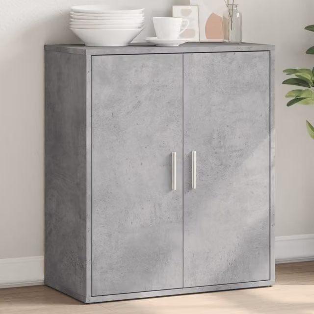 Berkfield Home Sideboard in Concrete Grey, Engineered Wood, W/D/H: 60 x 31 x 70 cm