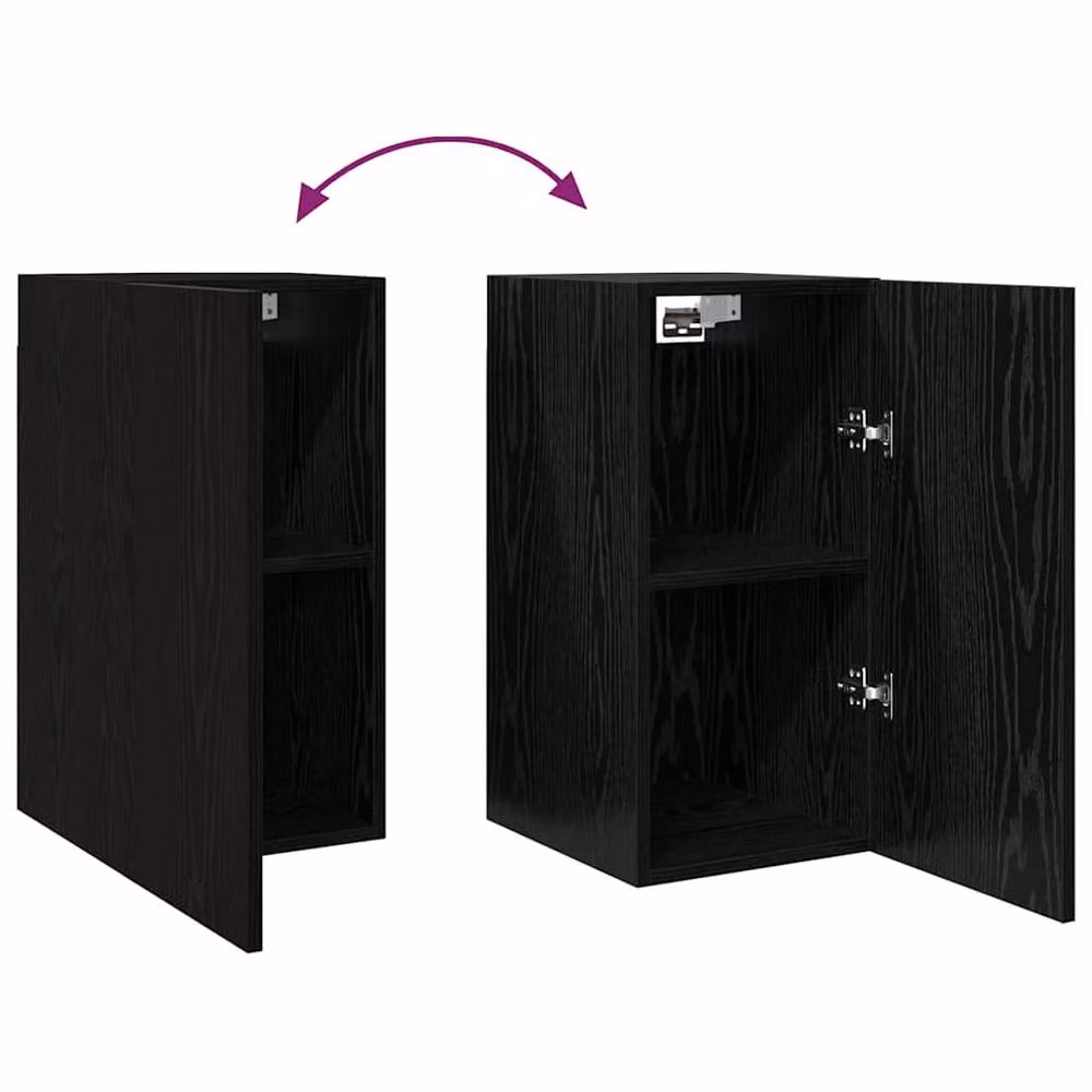 Berkfield Home TV Cabinet in Black Oak, W/D/H: 60 x 30.5 x 30 cm – 6