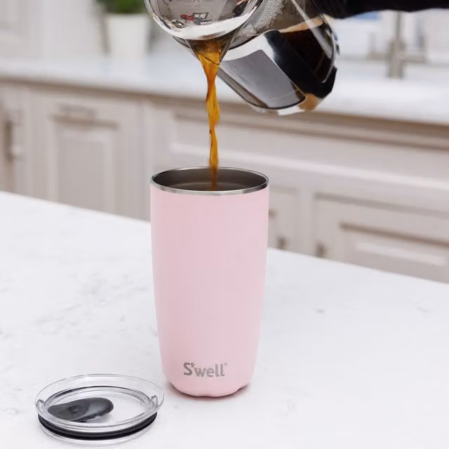 S'well Pink Topaz Stainless Steel Tumbler with Lid, 530ml, Blue