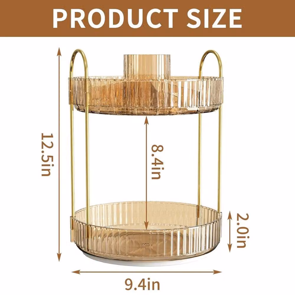 KORVIXA Gold Cosmetic Storage Box and Perfume Display Stand – 2