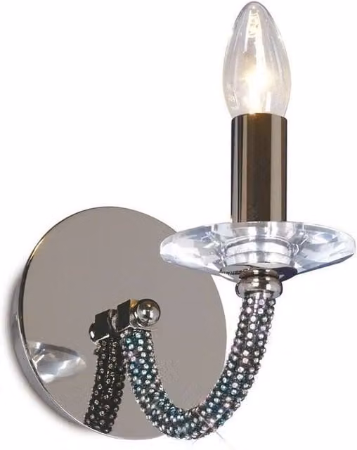 Netlighting Elena Wall Lamp with Switch in Black Chrome and Crystal – 1
