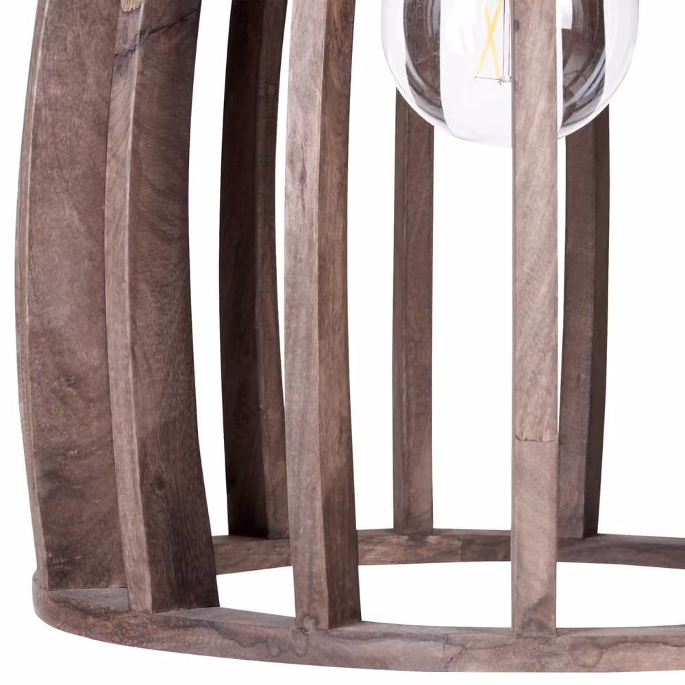 Wyld and Coco Brown Mango Wood Pendant Lamp – 5