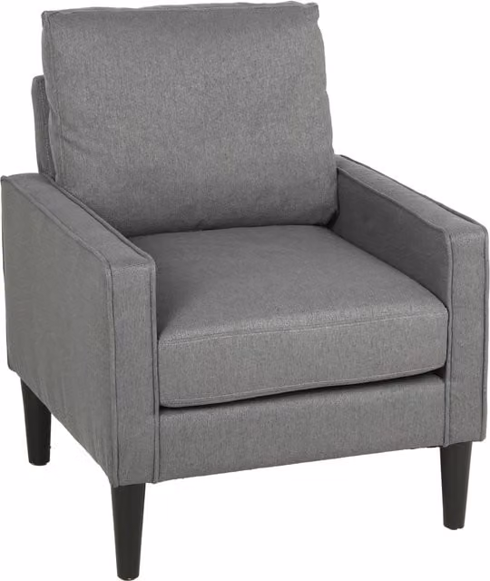HOMCOM Modern Grey Fabric Accent Chair with Removable Pillow and Spring Cushion, W/D/H: 75 x 45 x 84 cm – 1
