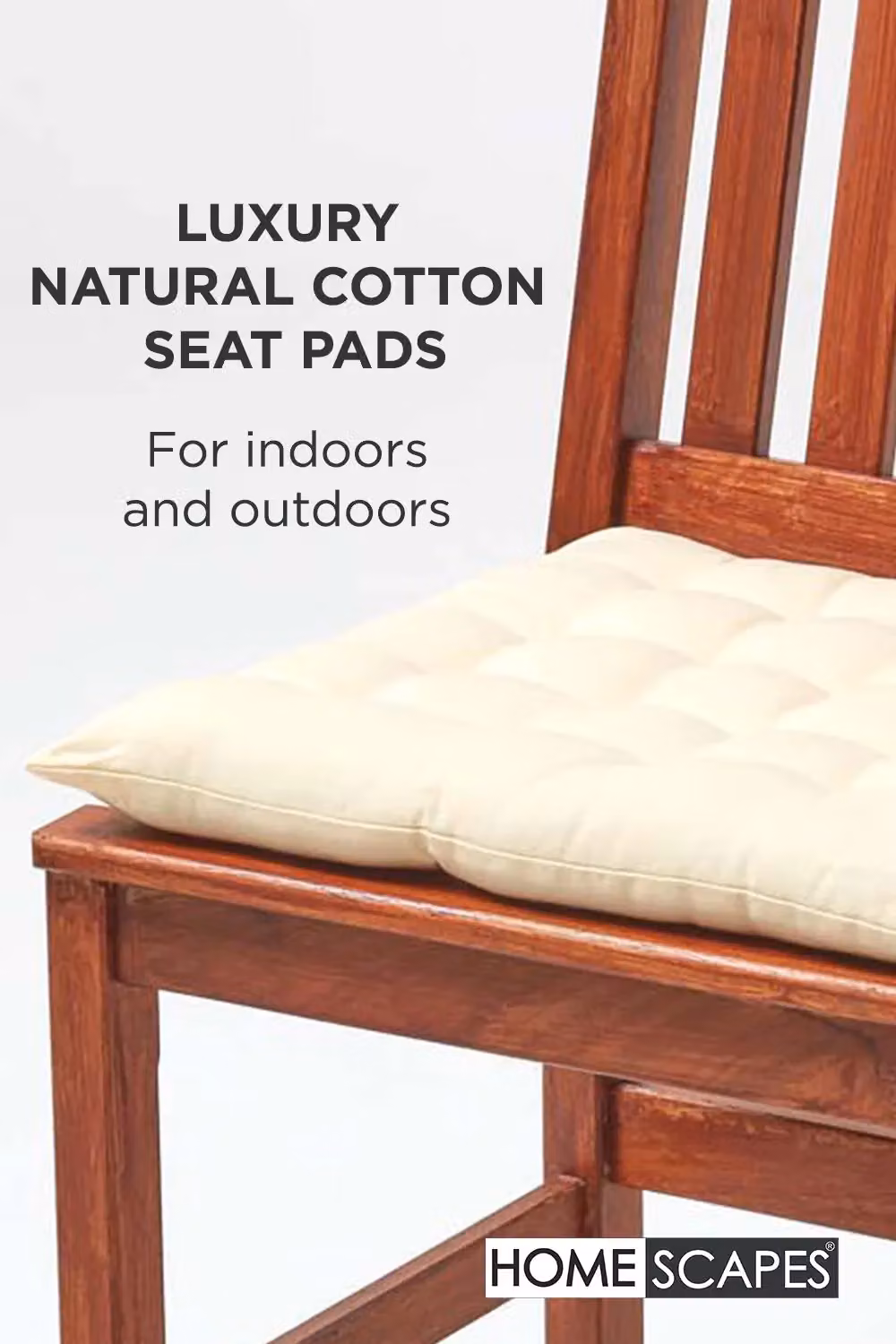 Homescapes Set of 4 Quilted Cotton Seat Pads in Beige and Yellow, W/D/H: 40 x 40 x 6.5 cm – 2