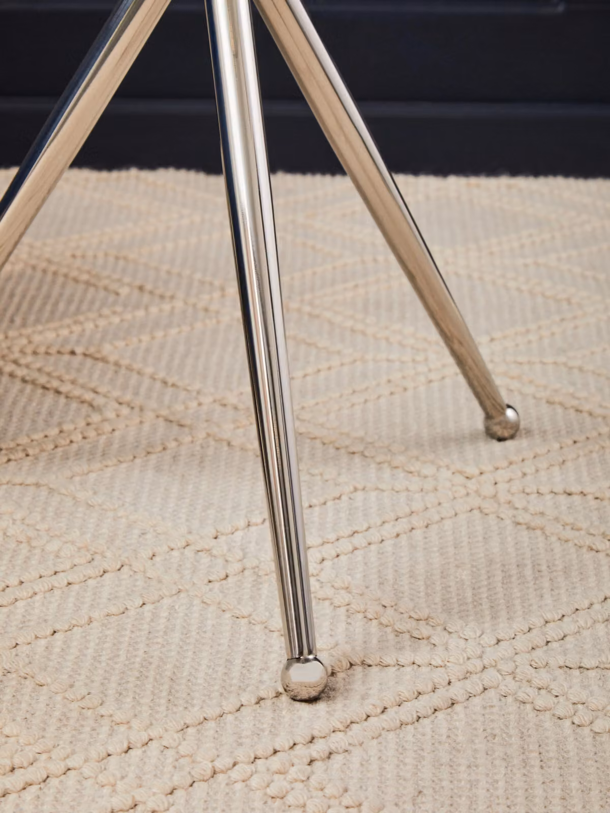 Orsina Modern Round Clear Glass Side Table with Silver Stainless Steel Tripod Stand – 2