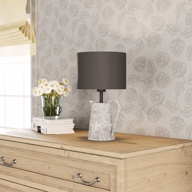 Eglo Kensal Grey Ceramic and Fabric Table Lamp