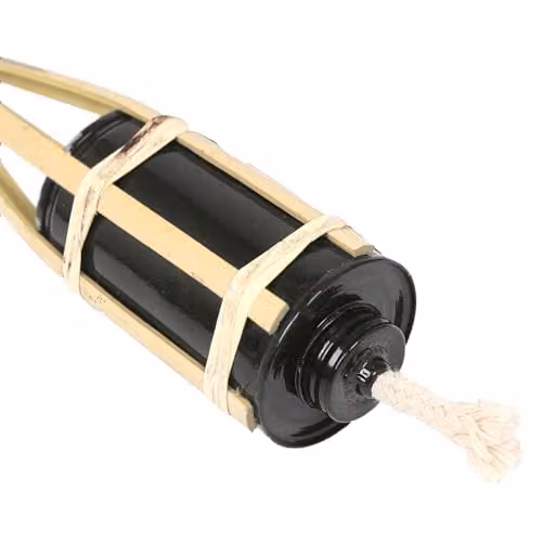 Harbour Housewares Bamboo Garden Fire Torches with Ground Spike, Beige, Set of 6, Height: 60 cm – 2