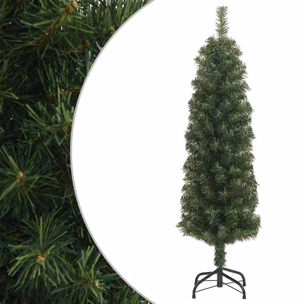 Berkfield Home Slim Artificial Christmas Tree in Green with Stand, Height: 150 cm – 2