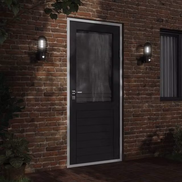 Berkfield Home Black Stainless Steel Outdoor Wall Light with Motion Sensor and Timer