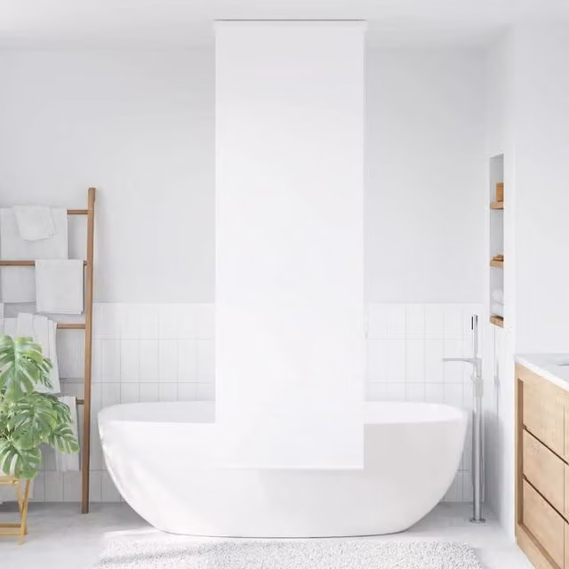 Berkfield Home White Opaque Shower Roller Blind with Cassette, W/H: 66 x 240 cm