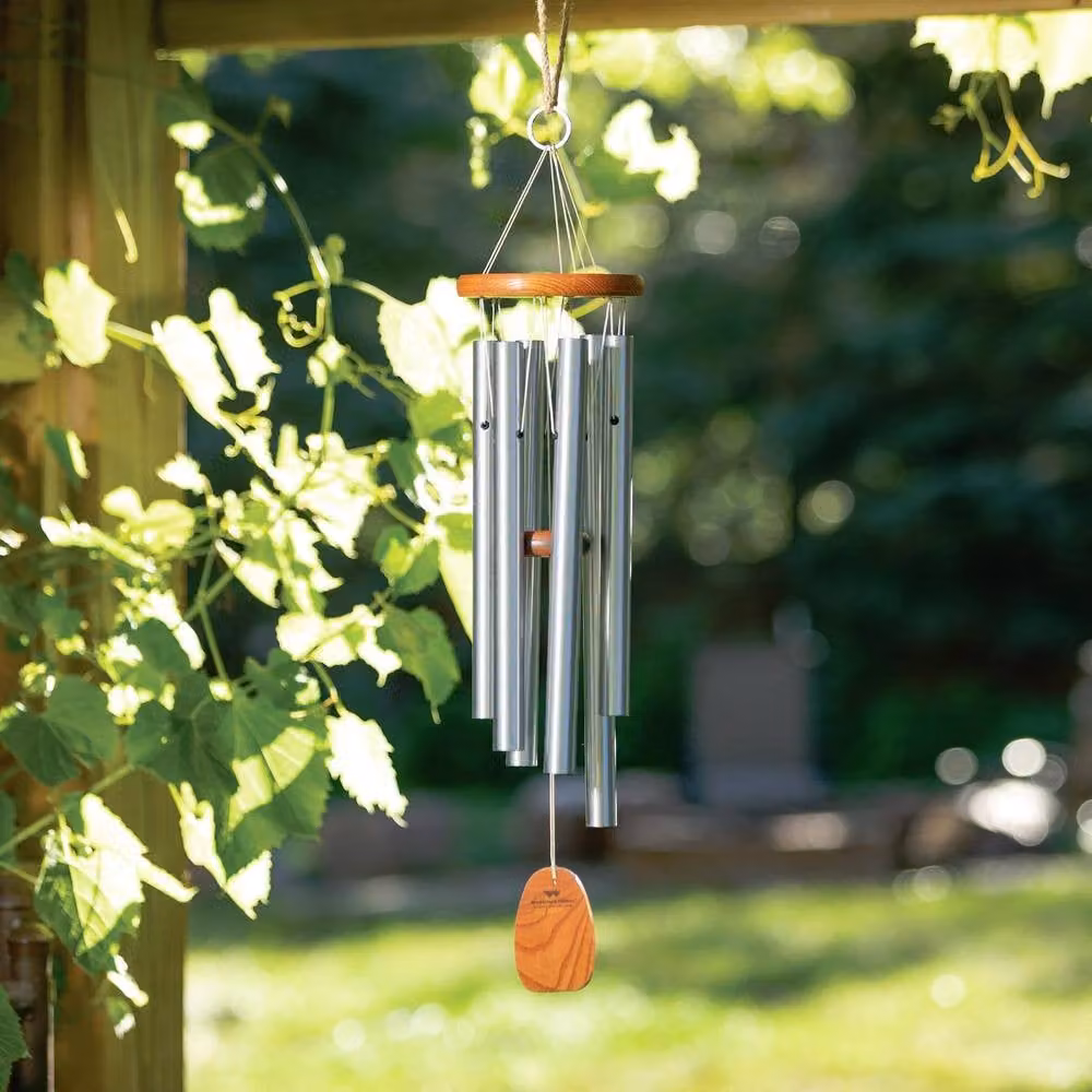 Woodstock Chimes Amazing Grace Silver Metal Hanging Wind Chime – 5