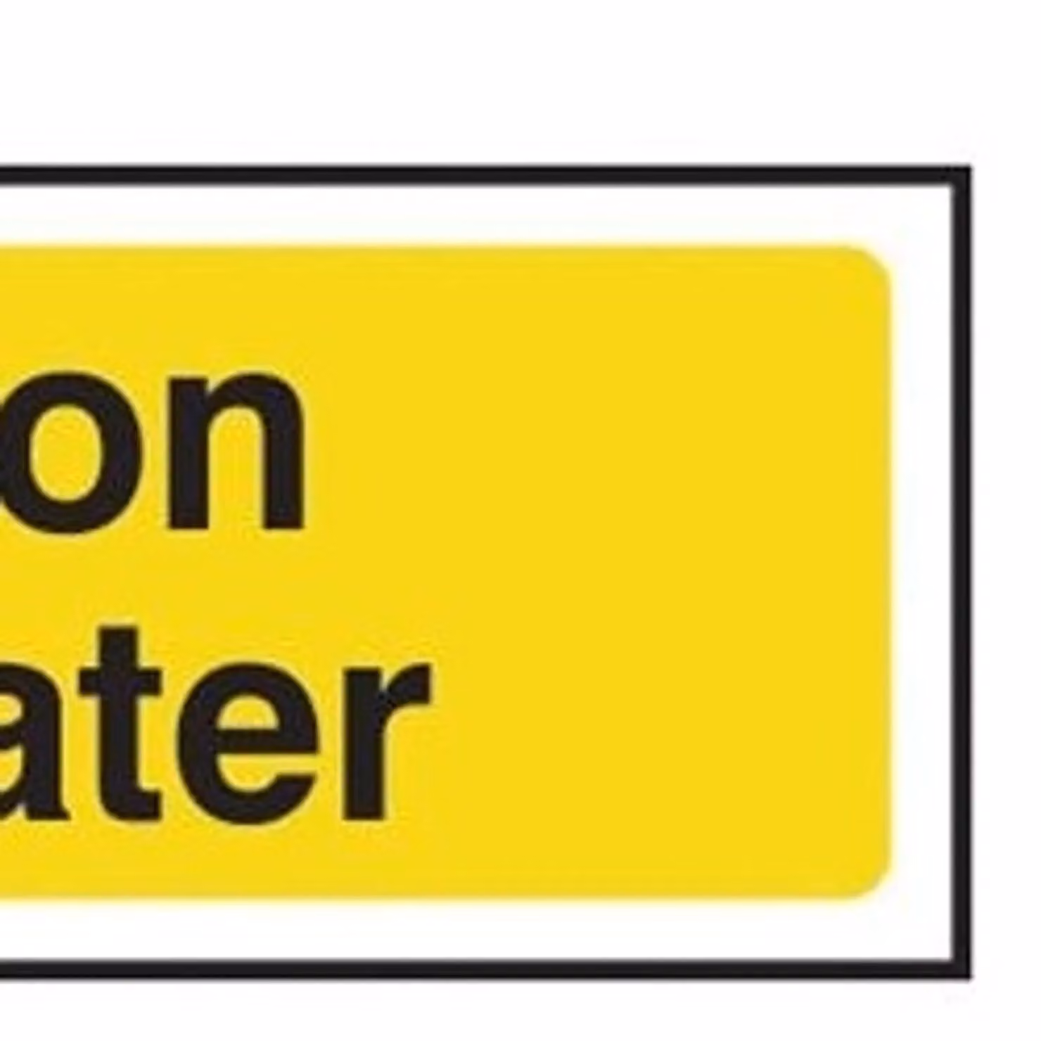 Scan Caution Hot Water PVC Sign, Yellow and Multicolour, W: 20 cm, H: 5 cm – 2