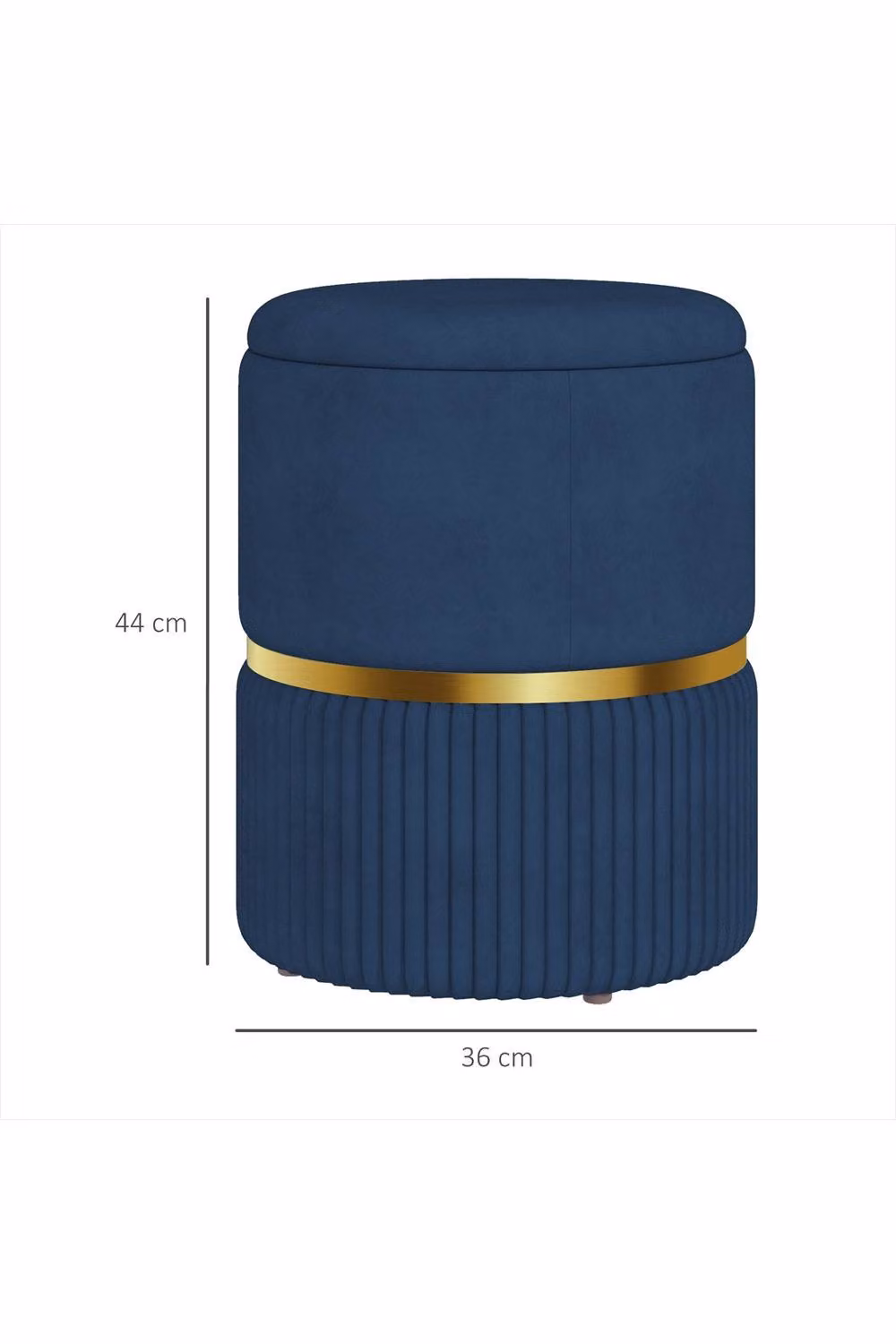 ERGOVEXA Velvet Cylindrical Storage Ottoman in Blue – 2