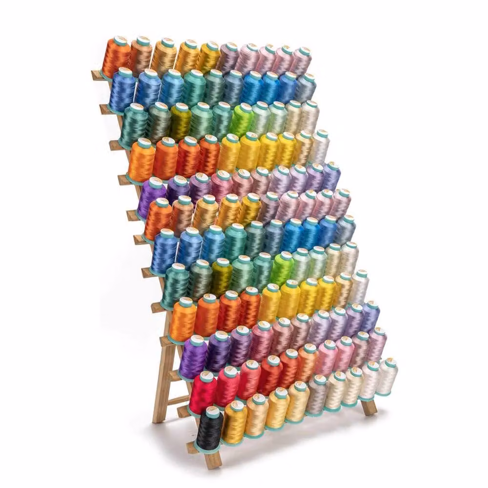 EONLION Brown Wood Wall Mounted 120 Spool Tailor Thread and Bobbin Storage Rack – 2