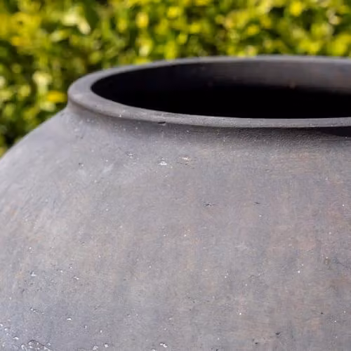 Primrose Round Concrete Planter Vase in Brown or Grey, Height: 21 cm or 31 cm – 3