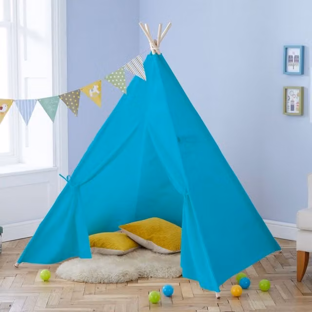 Neo Blue Canvas Kids Indian Teepee Tent – 1