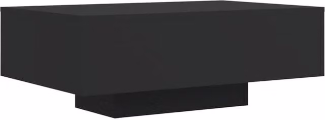 Berkfield Home Modern Black Coffee Table with LED Lights W: 85 cm, D: 55 cm, H: 31 cm