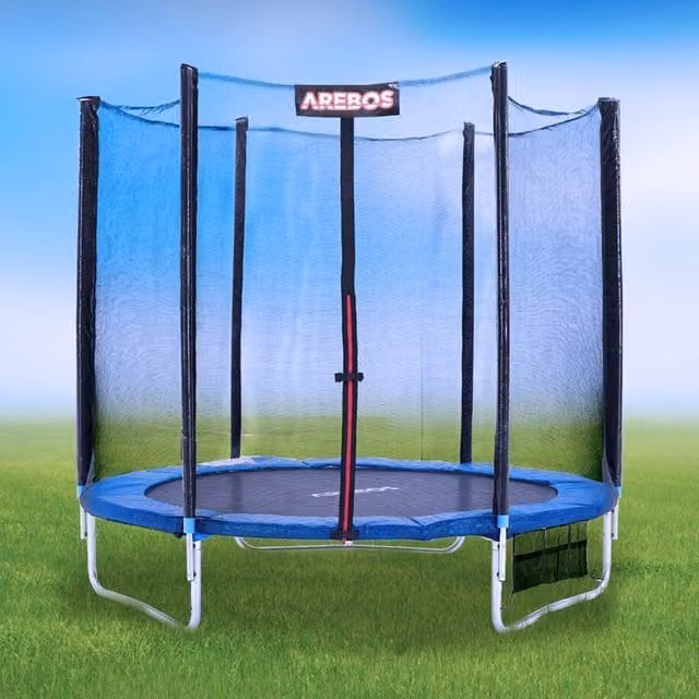 AREBOS Trampoline Safety Net and Edge Cover, 244 cm, Blue-Black