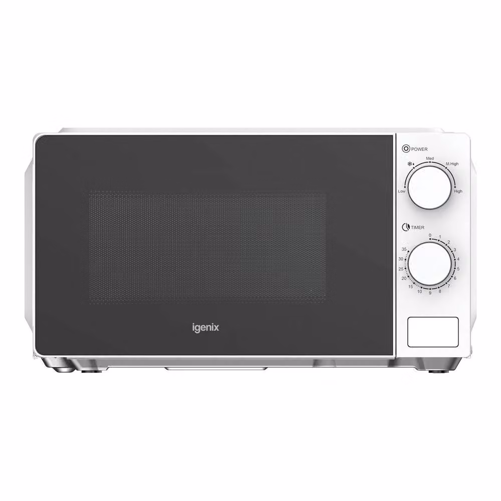Igenix 20L 700W Solo Manual Countertop Microwave, White – 2