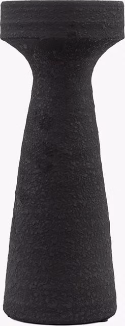 Perch & Parrow Ember Modern Ceramic Pillar Candleholder in Black