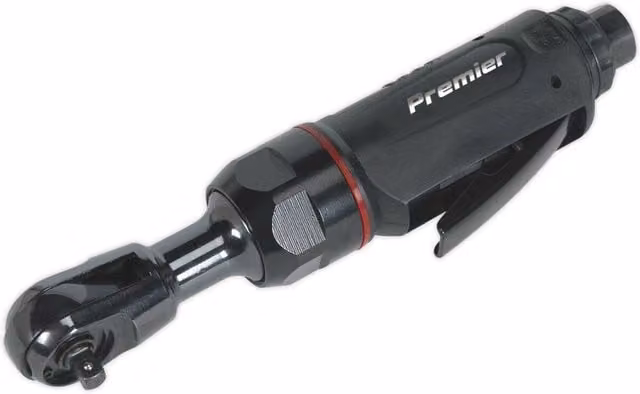 Loops Mini Air Powered Ratchet Wrench with 1/4 inch Square Drive, Twist Reverse and Composite Grip in Black and Multicolour