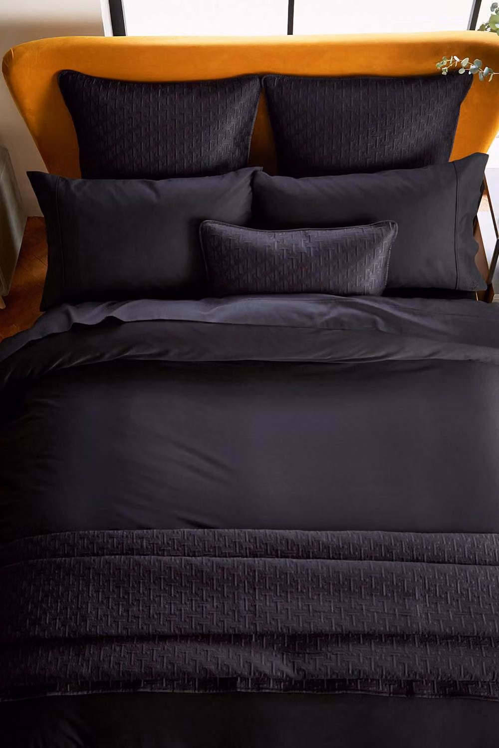 Ted Baker Black 250 Thread Count Mako Satin Cotton Fitted Sheet, W: 200 cm x D: 200 cm – 3
