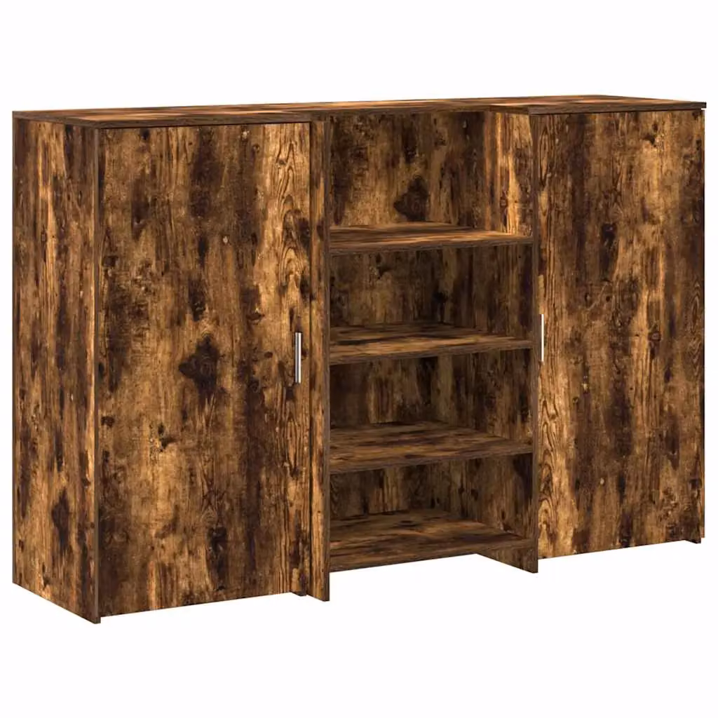 Berkfield Home Smoked Oak Reception Desk in Brown, W/D/H: 155 x 50 x 103.5 cm – 2
