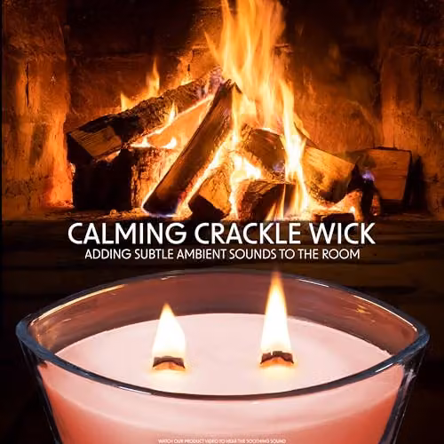 Deco Express Toasted Marshmallows Scented Woodwick Pillar Candle in Orange – 2