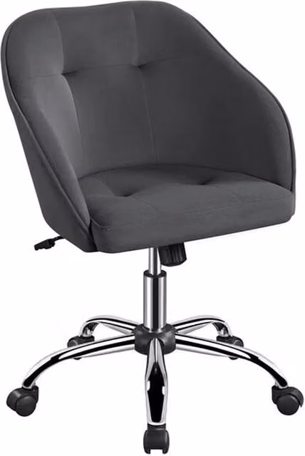 Kelvenix Modern Grey Upholstered Swivel Task Chair for Home Office and Living Room – 1