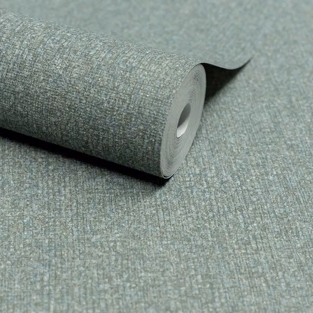 Grandeco Boutique Monroy Semi Plain Embossed Abstract Wallpaper in Petrol Turquoise