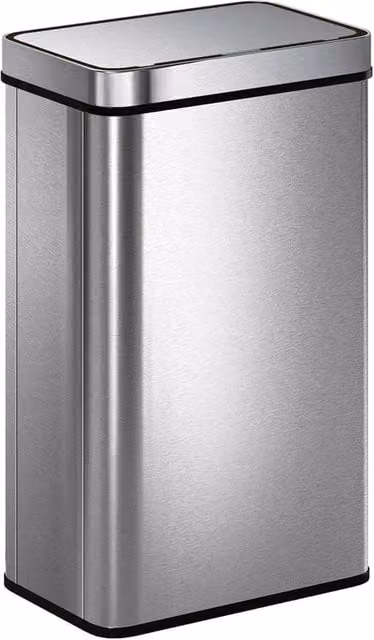 KORVIXA 60 L Sensor Kitchen Bin in Silver Stainless Steel with Fingerprint Proof Finish – 1