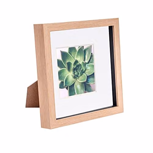 Nicola Spring Square Single 3D Shadow Box Photo Frame in White and Brown – 1