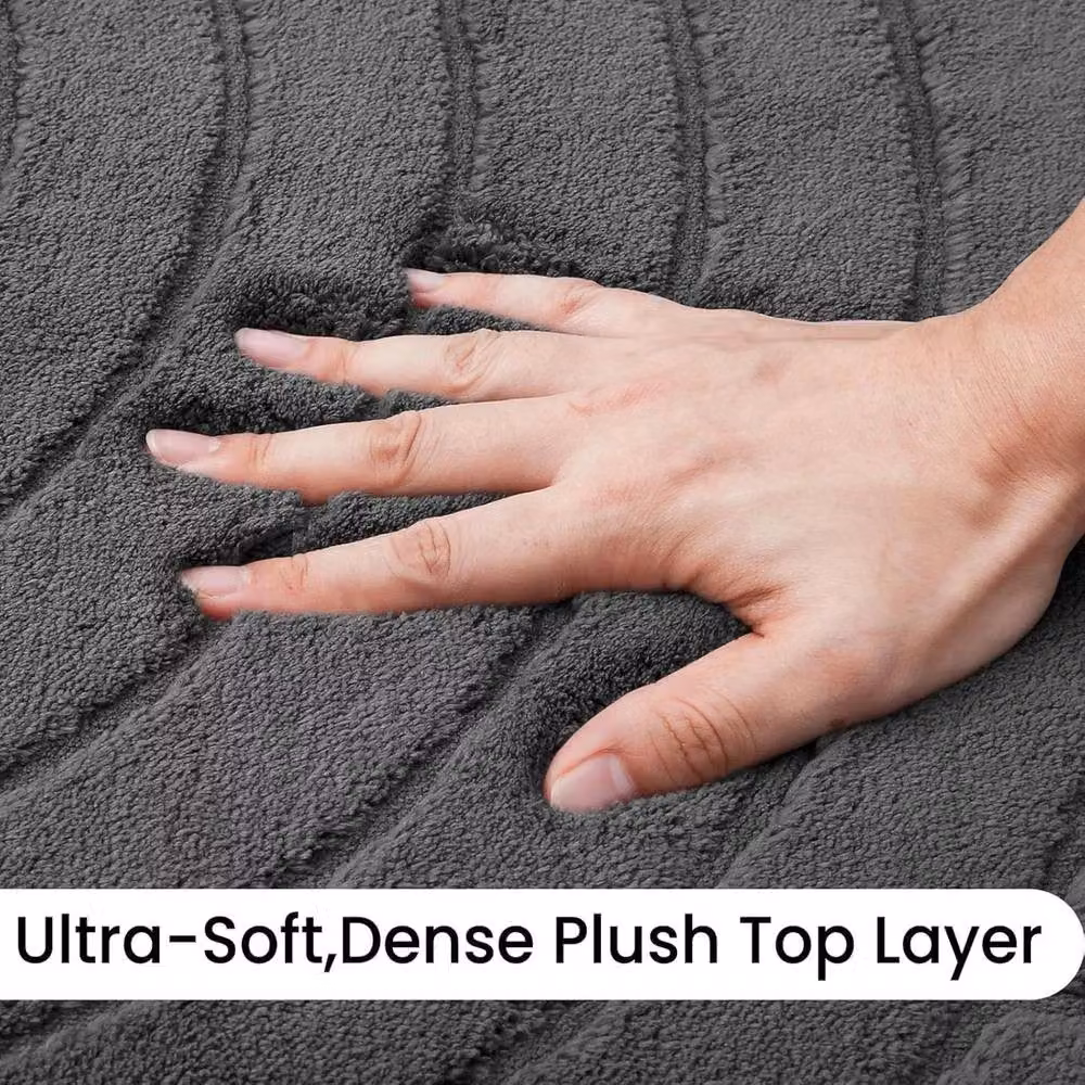 PAWNORA Soft Fluffy Anti-Slip Geometric Mat in Grey, W: 240 cm, D: 300 cm – 2