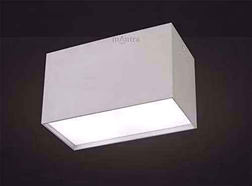 Mantra Fusion Rectangular GU10 Ceiling Flush Fixture Spotlight in Silver and White – 2