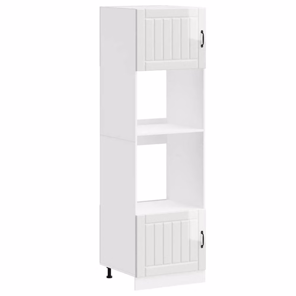 Berkfield Home Kalmar Gloss White Appliance Housing Unit 2-Piece Set
