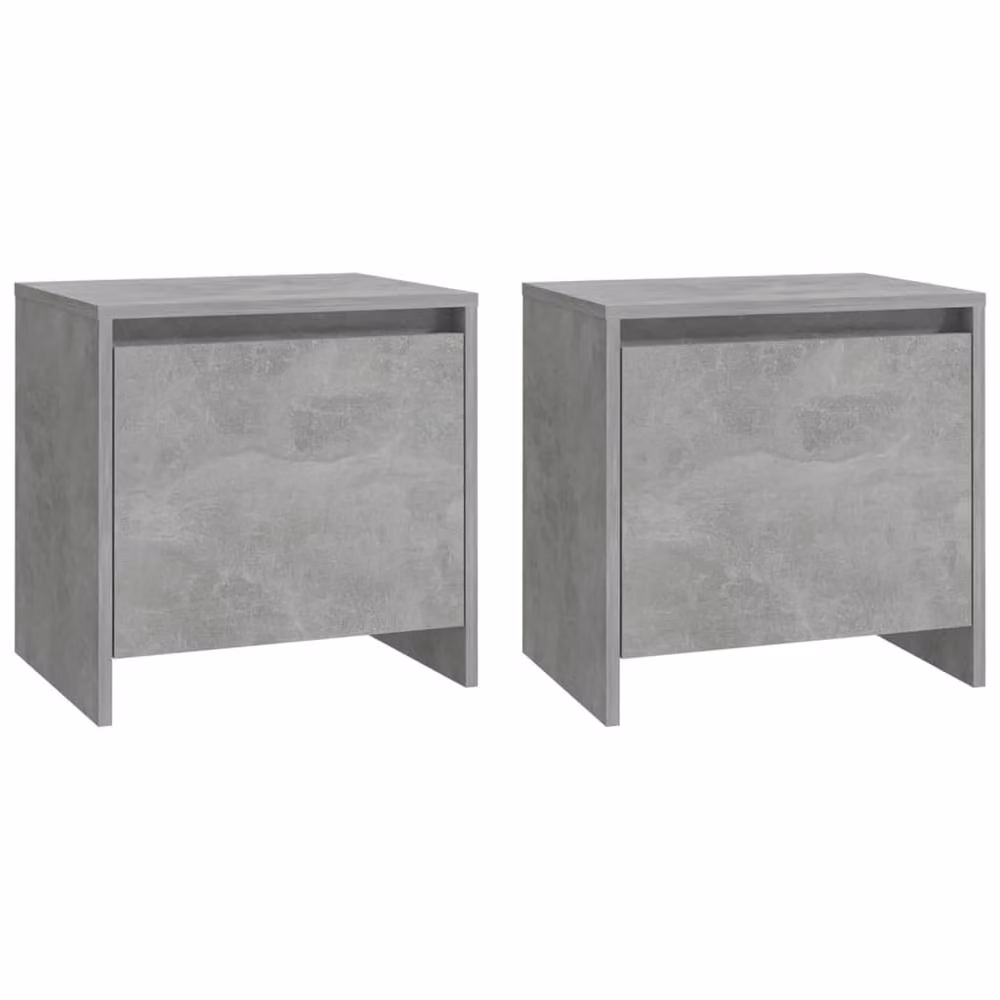 Berkfield Home Set of 2 Modern Bedside Cabinets in Concrete Grey, W/D/H: 45 x 34 x 44.5 cm – 2
