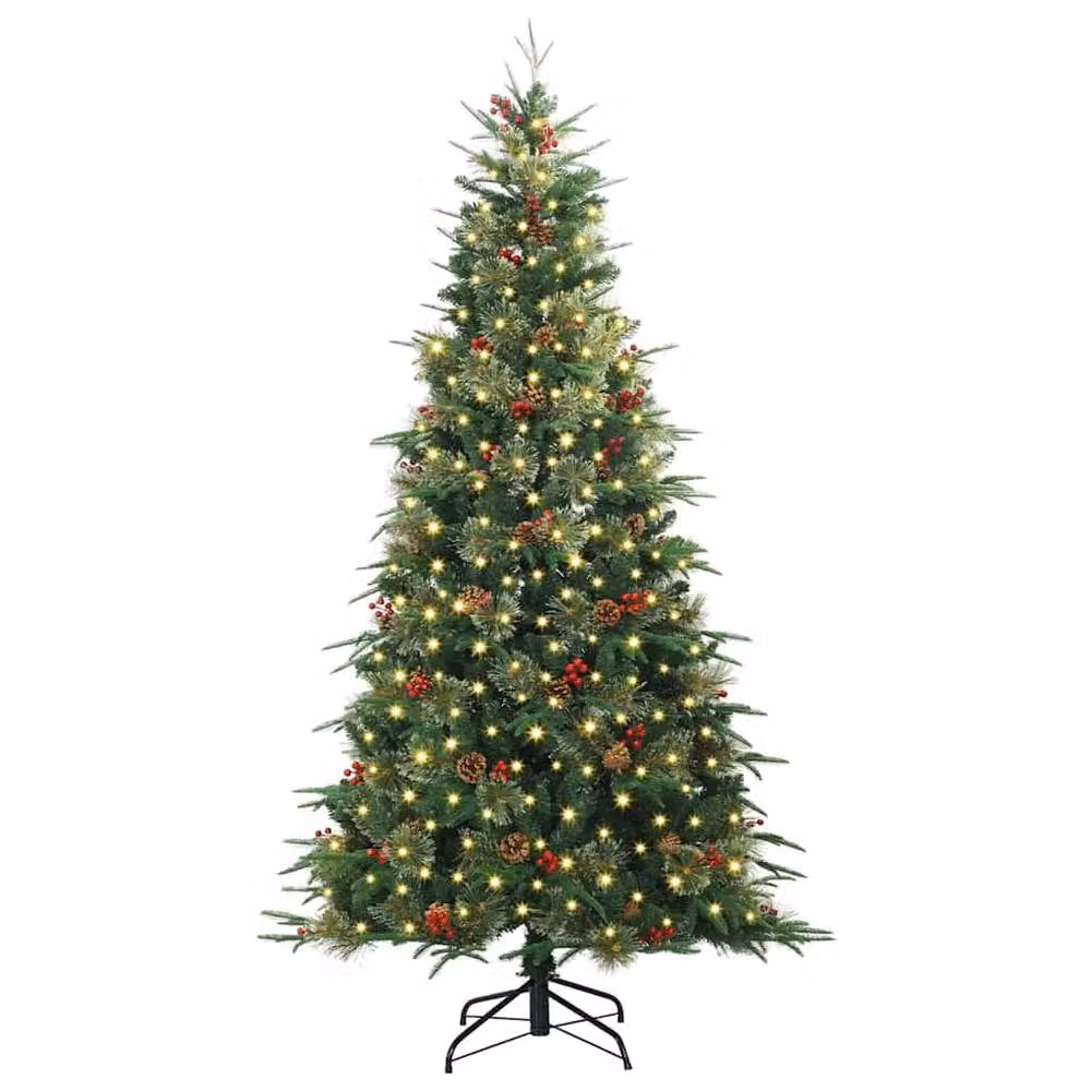 Berkfield Home Artificial Hinged Christmas Tree in Green, Height: 180 cm – 3