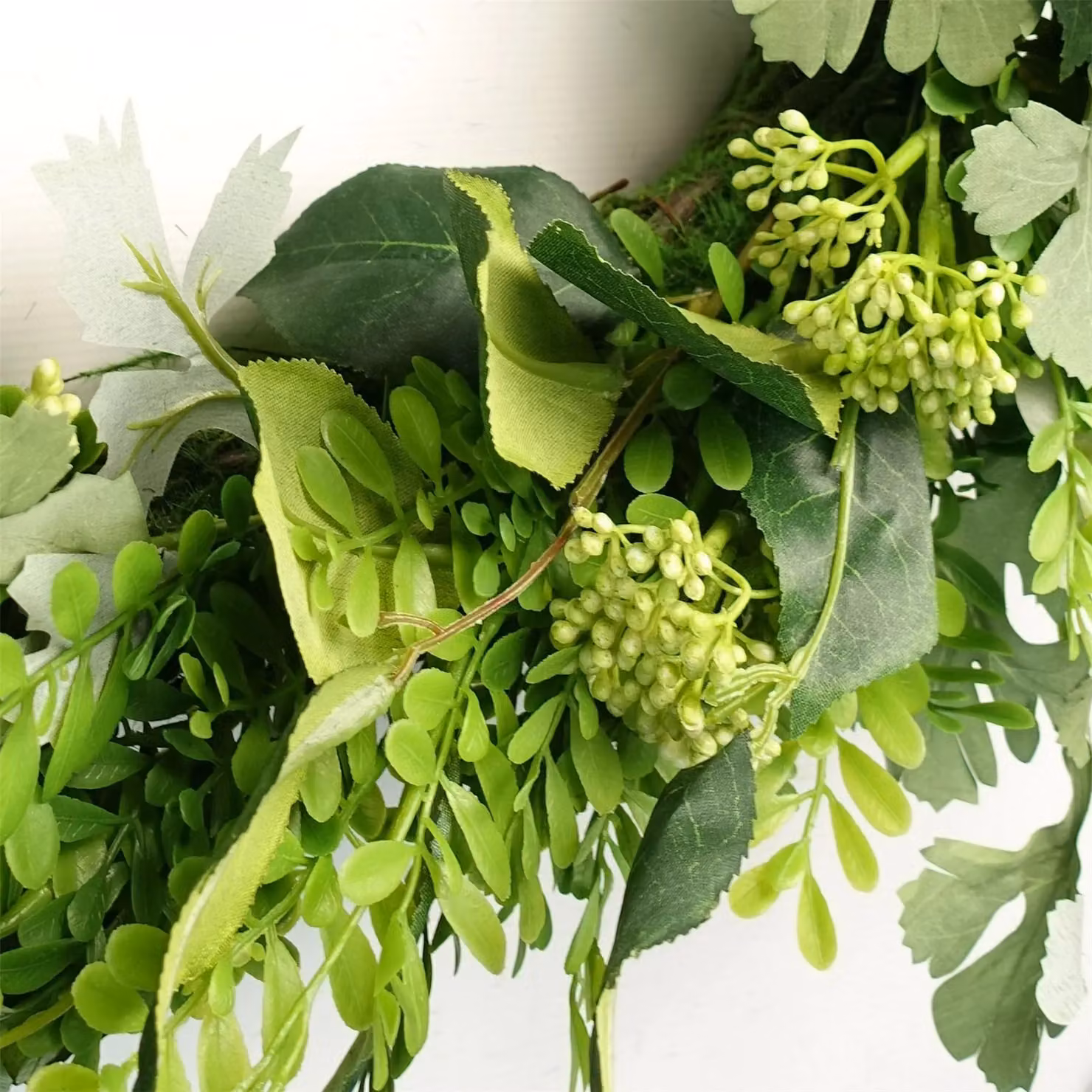 Leaf UK Green Artificial Fern Wreath, Diameter: 50 cm – 2