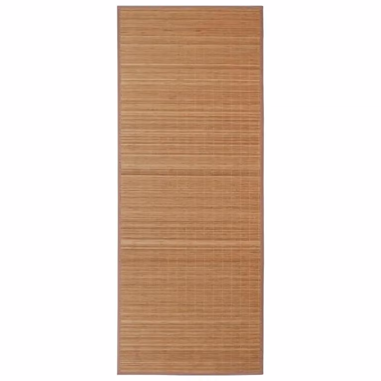Berkfield Home Round Bamboo Rug in Brown, Diameter: 100 cm