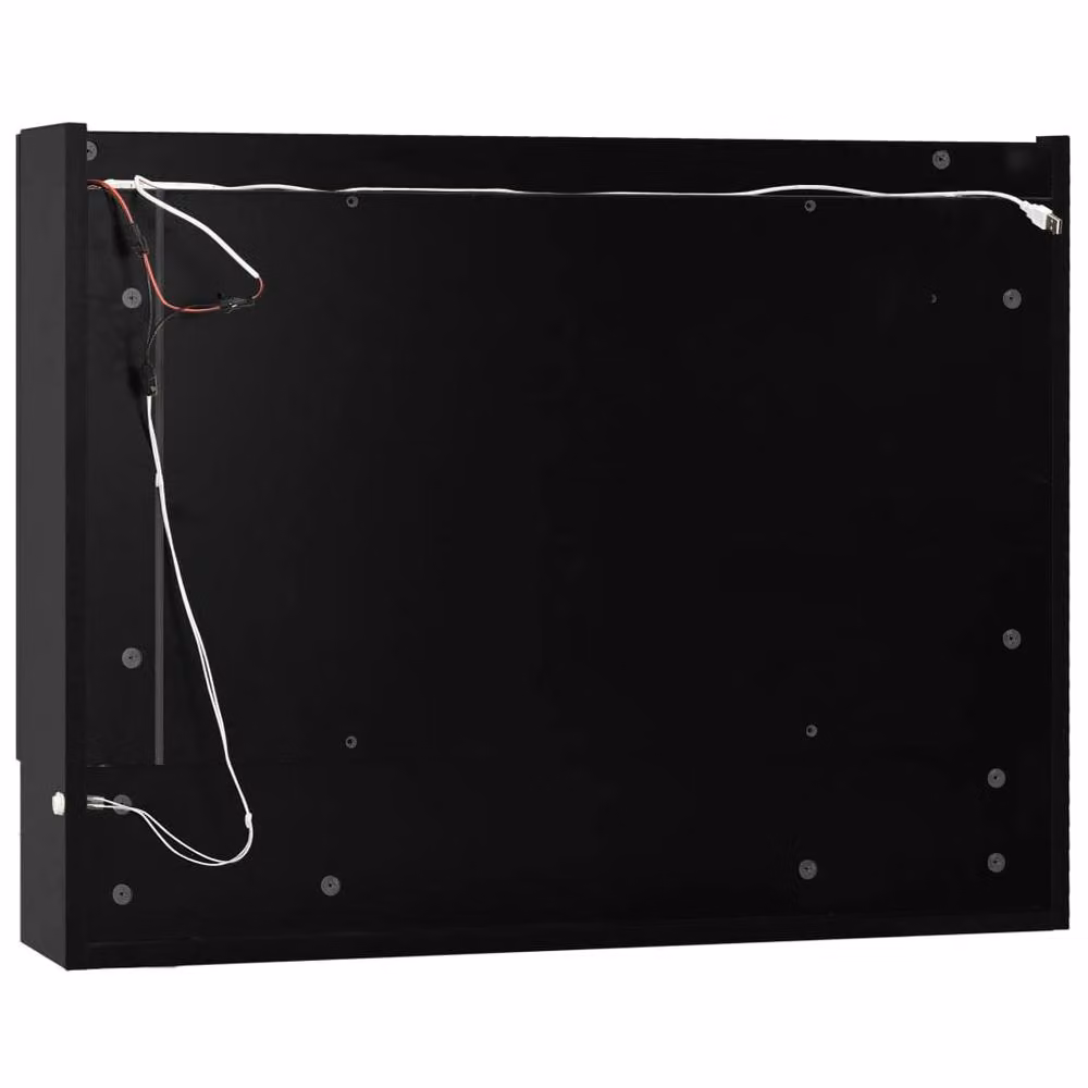 Berkfield Home Modern LED Bathroom Mirror Cabinet in Black and Silver, W/D/H: 80 x 15 x 60 cm – 7