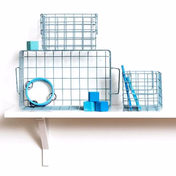 Mustard Made Ocean Blue Metal Baskets W/D/H: 40.0 x 26.0 x 16.0 cm